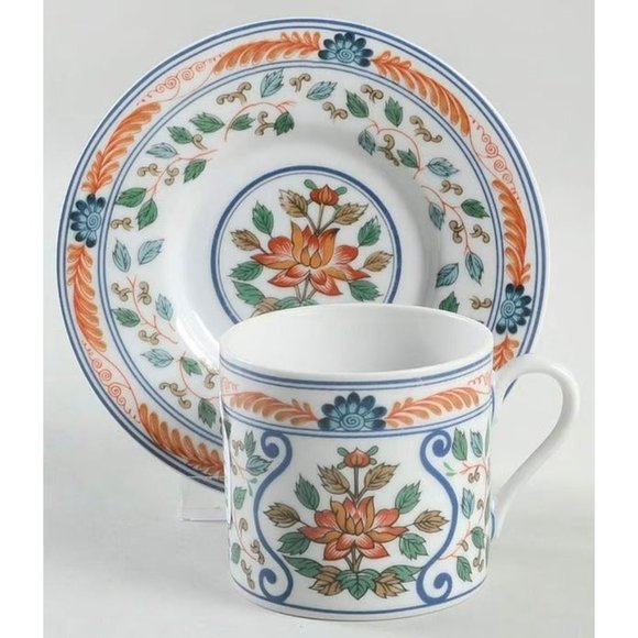 Georges Briard Vintage Imari Blossoms French Porcelain Tea/Snack Set for 4 - Picture 2 of 6